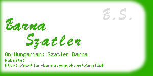 barna szatler business card